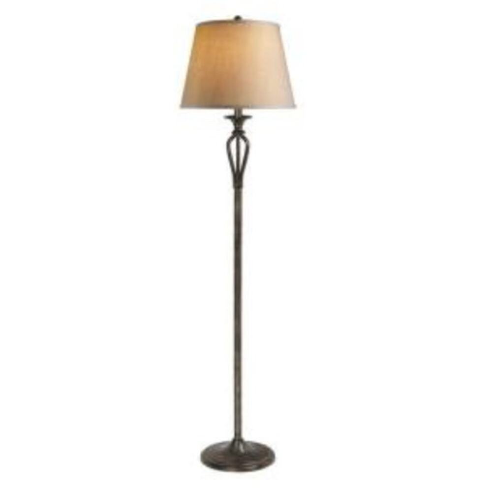 Rhodes 58.5 in Bronze Floor Lamp with Natural Linen Shade